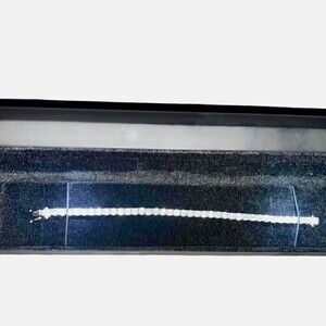 New Moissanite Diamond Tennis Bracelet 3mm 5 Ct 14K White Gold Finish Round Cut